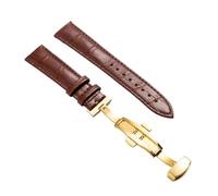 ACTINPANT 1pc Genuine Leather Strap Watch Band Butterfly Clasp Bracelet 22mm 24mm Wrist BandWatch Accessories(Brown-G,24mm)