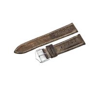 ACTINPANT 1pc Genuine Leather Watch Band Strap 20mm 22mm 24mm Porous Breathable Handmade Stitching Bracelet Accessories(Gray,18mm)