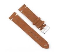ACTINPANT 1pc Genuine Suede Leather Vintage Watch Band 18mm 20mm Blue Brown Handmade Stitching Strap Replacement Wristband(White Black,18mm)