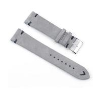 ACTINPANT 1pc Genuine Suede Leather Vintage Watch Band 18mm 20mm Blue Brown Handmade Stitching Strap Replacement Wristband(Olive Flak,18mm)