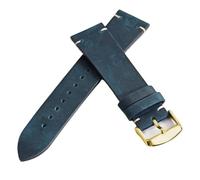 ACTINPANT 1pc Stitching Cowhide Strap For 22mm 24mm For Wrist Bracelet For Vintage Leather Watch Band Butterfly Buckle(1-Blue-G,22mm)