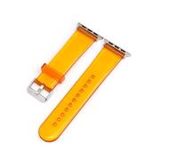 ACTINPANT 1pc Transparent Clear TPU Resin Strap For Watch Iwatch 8 7 6 5 4 3 2 SE 41mm 45mm 38mm 42mm 40mm 44mm Men Women Bracelet Band(Orange,For 42mm 44mm 45mm)