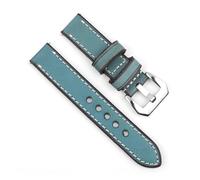 ACTINPANT 1pc Vintage Handmade Watchband 18mm 20mm 22mm 24mm Genuine Leather Watch Straps Male Replacement Wistband Bracelet(Blue,24mm)