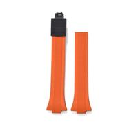 ACTINPANT 1pc Watch Strap FKM Band 11mm/12mm For T137.407/T137.410 Series Foldable Buckle Diving Accessory(Orange-Black,12mm)