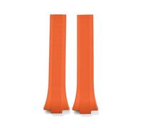 ACTINPANT 1pc Watch Strap FKM Band 11mm/12mm For T137.407/T137.410 Series Foldable Buckle Diving Accessory(Orange-No Buckle,12mm)