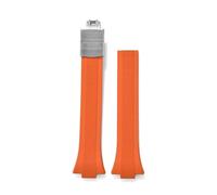 ACTINPANT 1pc Watch Strap FKM Band 11mm/12mm For T137.407/T137.410 Series Foldable Buckle Diving Accessory(Orange-Silver,11mm)