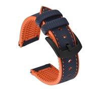 ACTINPANT 1pc Waterproof FKM Watch Bands Release 22-24mm Leather Replacement Sport Strap For Watches(Orange Blue-Orange2,22mm)