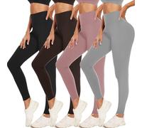 ACTINPUT 4 Pack Leggings for Women Black High Waist Tummy Control Leggings Ladies Buttery Soft Workout Gym Yoga Pants Slim Tights Regular&Plus Size(Black/Dark Coffee/Morandi Pink/Lightgrey,S-M)