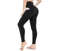ACTINPUT Gym Leggings for Women with Pockets Soft High Waisted Tummy Control Leggings Sports Workout Gym Running Yoga Pants(Black,S-M)