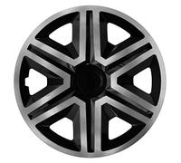 16" Wheel Covers Hub Caps Universal 4-Piece Set Weather Resistant Silver Black