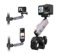 Action 5 Pro Clamp Camera Mount with 360° Dual Ball Head, Quick Release Adapter Aluminum Bike/Bicycle/Motorcycle Handle Holder for DJI Osmo Action 6/5/4/3/Nano, Insta 360 X5 X4 X3 Ace Pro Luna Ultra