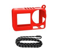 Action 5 PRO Silicone Enclosure Lanyard Accessories With Neck Strap Water Proofing Protective For Camera Accessory Drop Averting Protector. Pack Rain Cover Small (Red, 8X6X4CM)