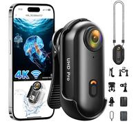 Action Camera 4K,2025 Upgrade Body Cam WiFi POV Camera,Thumb Size Snap Cam with Waterproof Case,Wearable Sports Snapcam,Mini Body Camera for Walking Fishing Vlogging Cycling Horse Riding