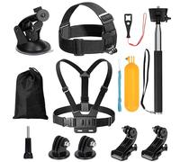 Action Camera Accessories Kit, 9 in 1 Outdoor Sports Camera Accessories Head Strap + Chest Strap + Floating Grip, Mount Compatible for Gopro DJI OSMO Action Cam Crosstour AKASO EK7000 Campark