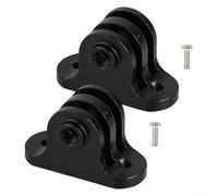 Action Camera Adapter for Insta360, CNC Aluminum Alloy Mount Base with 3mm Hole, Black metals Extension Bracket for Sports Cycling Bike Camera Setup, 2 Pack(typeA)