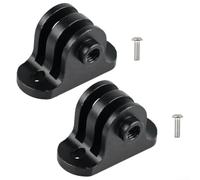 Action Camera Adapter for Insta360, CNC Aluminum Alloy Mount Base with 3mm Hole, Black metals Extension Bracket for Sports Cycling Bike Camera Setup, 2 Pack(type B)