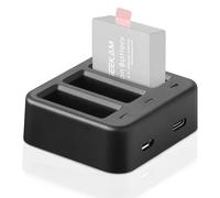 Action Camera Battery Charger, 3 Channel Charger Compatible for AKASO EK7000/Dragon Touch/Campark/Crosstour/APEMAN/EKEN/COOAU/Apexcam/SJ4000/PG1050/PG900/S009R Battery