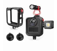 Action Camera Cage for GoPro-Max2, Multifunction Protective Frame Case Aluminum Housing Camera Expansion Protector with Lens Cover, Professional Action Camera Accessories