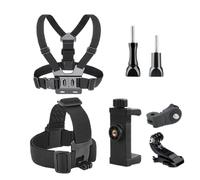 Action Camera Chest Strap - Adjustable Mount Kit, with J Hook, | Stability Support for Cell Phone Stand Outdoor Riding Swimming Hiking Adventure Sports long lasting Camera Accessory
