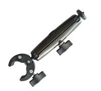 Action Camera Mount - 360 Degree Adjustable Universal Double Head Clamp | 360 degree adjustable design, universal double head clamp, secure camera attachment, flexible viewing angle, compact