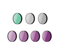 Action Camera Optical Filters, CPL UV ND8 ND16 ND32 ND64 1/4 Black Soft Anti-Light Pollution, 7-Piece Set for DJI Action 6, 3 cm Design(7-piece set)