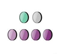Action Camera Optical Filters, CPL UV ND8 ND16 ND32 ND64 1/4 Black Soft Anti-Light Pollution, 7-Piece Set for DJI Action 6, 3 cm Design(6-piece set)