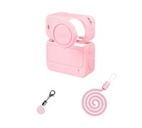 Action Camera Protection Shell Set for DJI OSMO NANO Silicone Case with Lens Cap and Lanyard Sports Camera Protective Accessories (Pink)