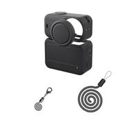 Action Camera Protection Shell Set for DJI OSMO NANO Silicone Case with Lens Cap and Lanyard Sports Camera Protective Accessories (Black)