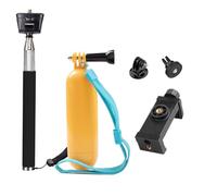 Action Camera Selfie Stick Floating Handle Grip for Insta 360/ Gopro Hero/AKASO/Brave/DJI Osmo Action/ODDV/SJcam/Icefox, with Phone Clip for iPhone Samsung Phone