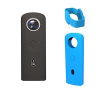 Action Camera Silicone Case for Ricoh,Waterproof Dustproof Silicone Protective Case with Lens Cap Suitable for Ricoh Theta sc2 360 Action Camera (Blue)