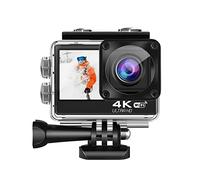Action Camera Sports Camera 4K HD Underwater Camera with Anti-Shake Outdoor Camera Wireless Remote Control WiFi Waterproof Sports DV (Color : Black Model : AT-S60ER)