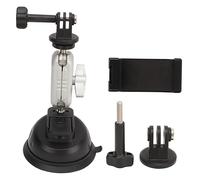 Action Camera Suction Cup Mount, 360° Dual Ball Head Car Windshield Dashboard Mount for instat360 ONE X3 GO PRO Osmo Strong Vacuum Base with 1/4" Thread with Phone Clip & Adapter