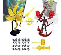 Action Figure,2 Set Assembly Completed Toy with Wings - 3D Printed Joint Movable Desk Ornament,for Collectors Game Lover for Bedroom Bookshelf Desktop
