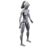 Action Figure Body, 4.1 Inch PVC Blank Action Figure, DIY Poseable, Collectible Painting Drawing for Exhibition, Play, Modeling, Scene Play, Grey/Female