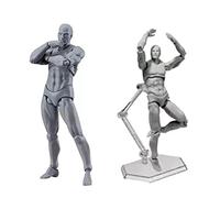 Action Figure Body, Customizable Poses Movable Drawing Mannequin with Holder, for Painting Photography Props Gifts Collections Desktop Decoration (Man)