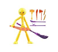 Action Figure, Collectable Model Action Figure, Assembleable Stickmans Toys Stop Motion Figures Set with 7 Weapons, Movable Stick Mans Figures Hand Puppets Detachable (Yellow)