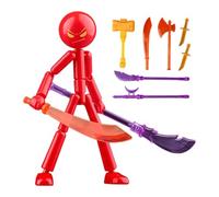 Action Figure, Collectable Model Action Figure for Boys Girls, Assembleable Stickmans Toys Stop Motion Figures Set with 7 Weapons, Movable Stick Mans Figures Hand Puppets Detachable, for Kids Toys