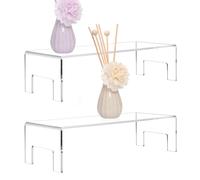 Action Figure Display Shelves - 2Pcs Clear Collectibles Displays Shelf, 17.5 * 8 * 7cm Shoe Display Shelf Multiple Applications for Collectibles, Retail Commodities, Cakes, Arts, and Trophies