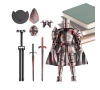 Action Figure Model, Medieval Knight Figurine, 5.51 x 5.2 Inches Full Body Multi-Jointed Design, 360° Rotating Head, Flexible Collectible Statue Ideal for Tabletop Display, Gifting, or Collection
