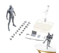 Action Figure Model Set - Sketching Drawing Doll Mannequin Model | PVC Poseable Action Figure For Artists With Base - Perfect For Photography Props, Painting, Desktop Decoration & Anatomy Reference Fo
