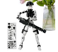 Action Figure - PP 13.5cm | Multi-Jointed Articulated Figure | Poseable Collectible Model Toy in Black and White for Drawing Reference, Stop Motion, Desk Display and Creative Art Practice