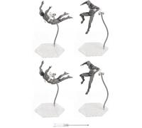 Action Figure Stand with Flexible Metal Arm,Action Figure Pose Display Holder Base,Flight Stands for Action Figures Compatible with HG RG SD SHF Gundam 1/144 Toy with Screwdriver (4Pcs Clear)
