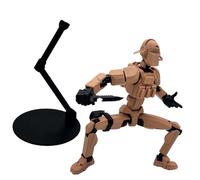 Action Figure XL Dummy 13 Soldier, 28 cm, 30 Points of Articulation, with Combat Accessories and Stand - OPS 13 Special Operations Soldiers Collection - Brown and Black Military Figure