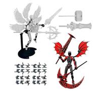 Action Figures, 2 Sets of Figures Already Assembled with Wings - 3D Printed Articulated Movable Joints Desk Decorations, for Collectors and Players, for Bedroom, Shelf, Office