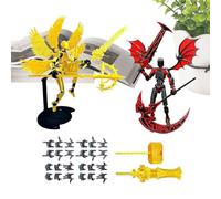 Action Figures for Boys, 2 Assembled Sets of Robot with Wings | 3D Printed Articulated Movable Joints Desk Decorations - For Collectors, Living Room or Bedroom Exhibition