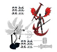 Action Figures for Boys | 2 Sets of Pre-Assembled Figures with Wings - Movable Seals, Table Decor, Toy Object Decoration for Lovers Games Living Room, Bedroom, Library and