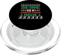 Action Film Is A Christmas Movie Ugly Sweater Pixel Art PopSockets PopGrip for MagSafe