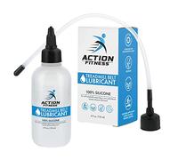 Action Fitness 100% Silicone Treadmill Belt Lubricant, 4-Ounce Bottle with Both an Application Tube and a Twist Spout Cap - Easy to Apply Lube, Controlled Flow, Full Belt Width Lubrication - Odorless
