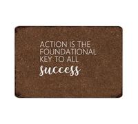 Action Is The Foundational Key to All Success Vintage Metal Tin Sign Farmhouse Home Wall Art Plaques Home Décor Aluminum Tin Signs for Garage Laundry Dining Room 12x18 Inch