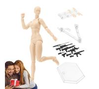 Action Mannequin Drawing - Adjustable Movement Figure, Synthetic Polymer Construction, Reference Aid For Flexible Human Including Support Stand | Illustration Sculpting Ca